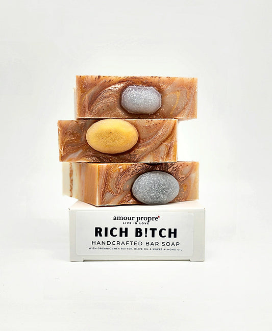 Rich Bitch Handcrafted Bar Soap – Luxurious Cashmere Scent Cashmere-Scented Artisan Bar Soap for a Rich, Indulgent Cleanse Rich Bitch Luxury Soap – Handcrafted, Moisturizing & Elegant Cashmere-Scented Handmade Soap – Soft, Hydrating & Nourishing Rich Bitc