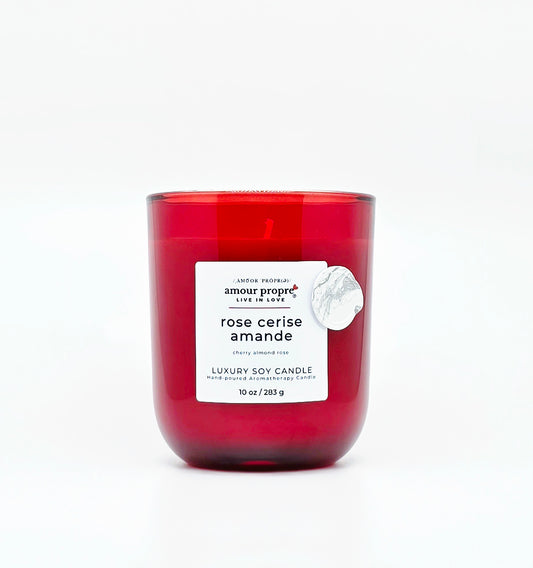 rose cerise amande Cherry Almond Rose Hand-poured Soy Candle | 12oz
