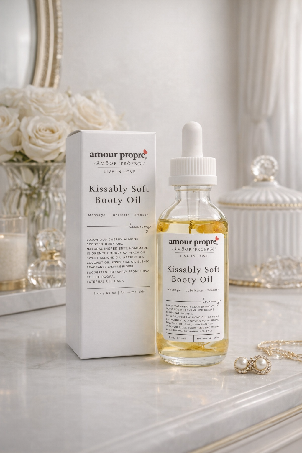 Kissably Soft Booty & Body Oil - Cherry Almond Scented | 1 oz