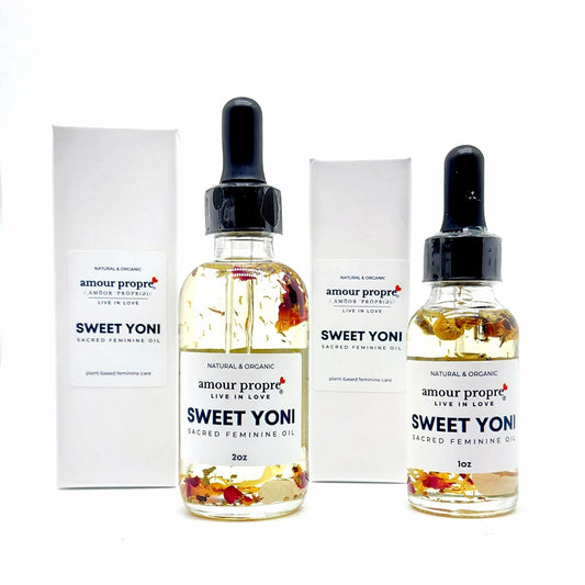 Sweet Yoni Sacred Feminine Oil – Natural Vaginal Lubricant Crystal-Infused Yoni Oil – Amethyst & Quartz for Feminine Wellness Sweet Yoni Feminine Oil – Hydrating & Balancing Intimate Care pH-Balanced Yoni Oil – Nourishing & Moisturizing Vaginal Lubricant