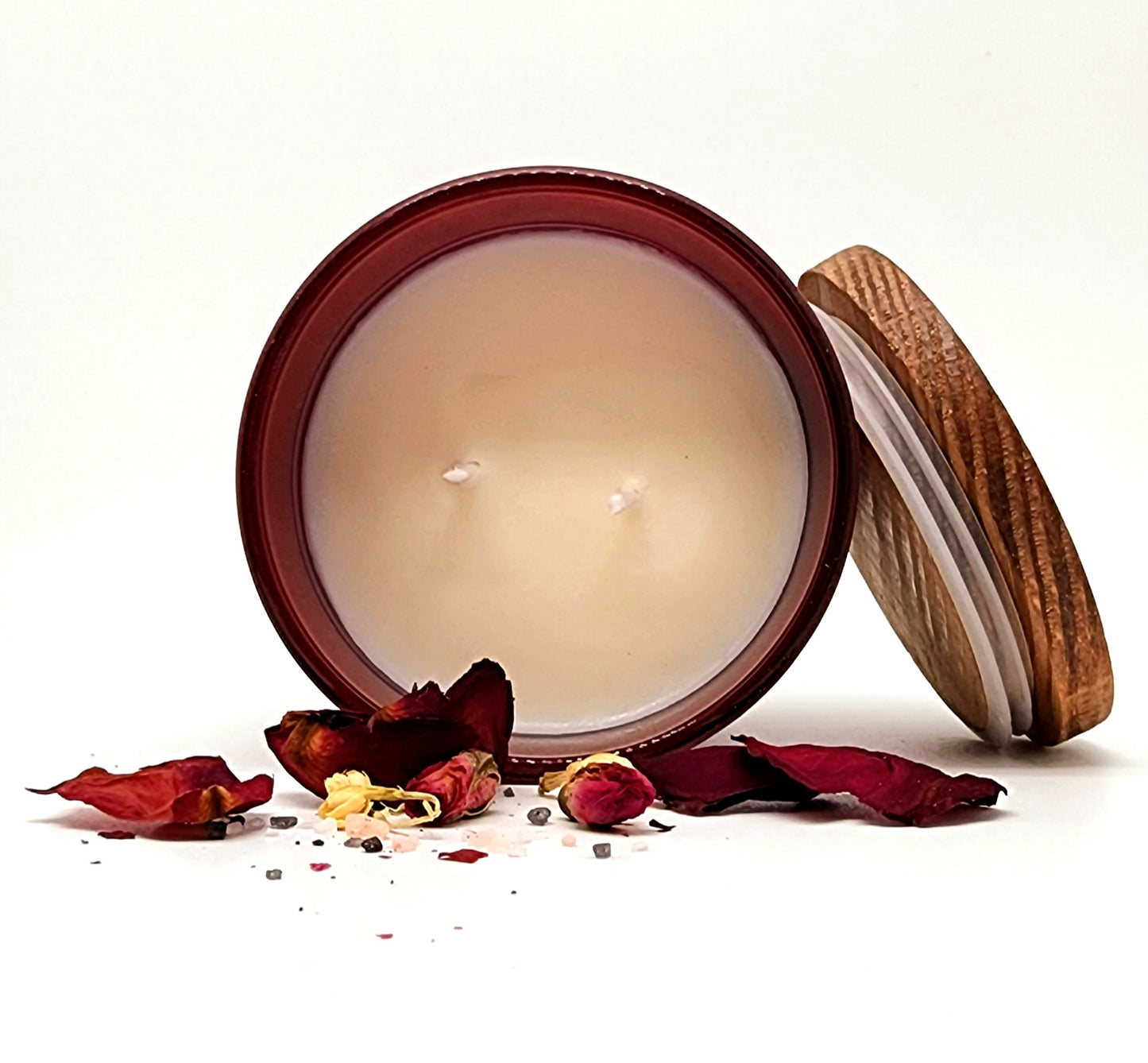 rose cerise amande Cherry Almond Rose Hand-poured Soy Candle | 12oz