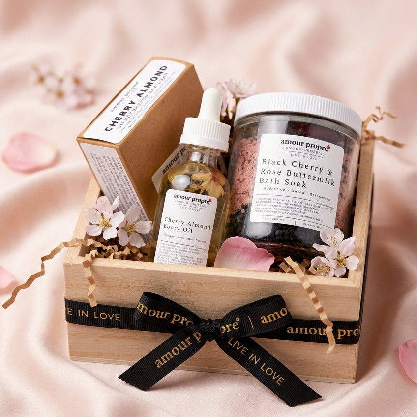Cherry Almond Rose Spa Gift Box Sets