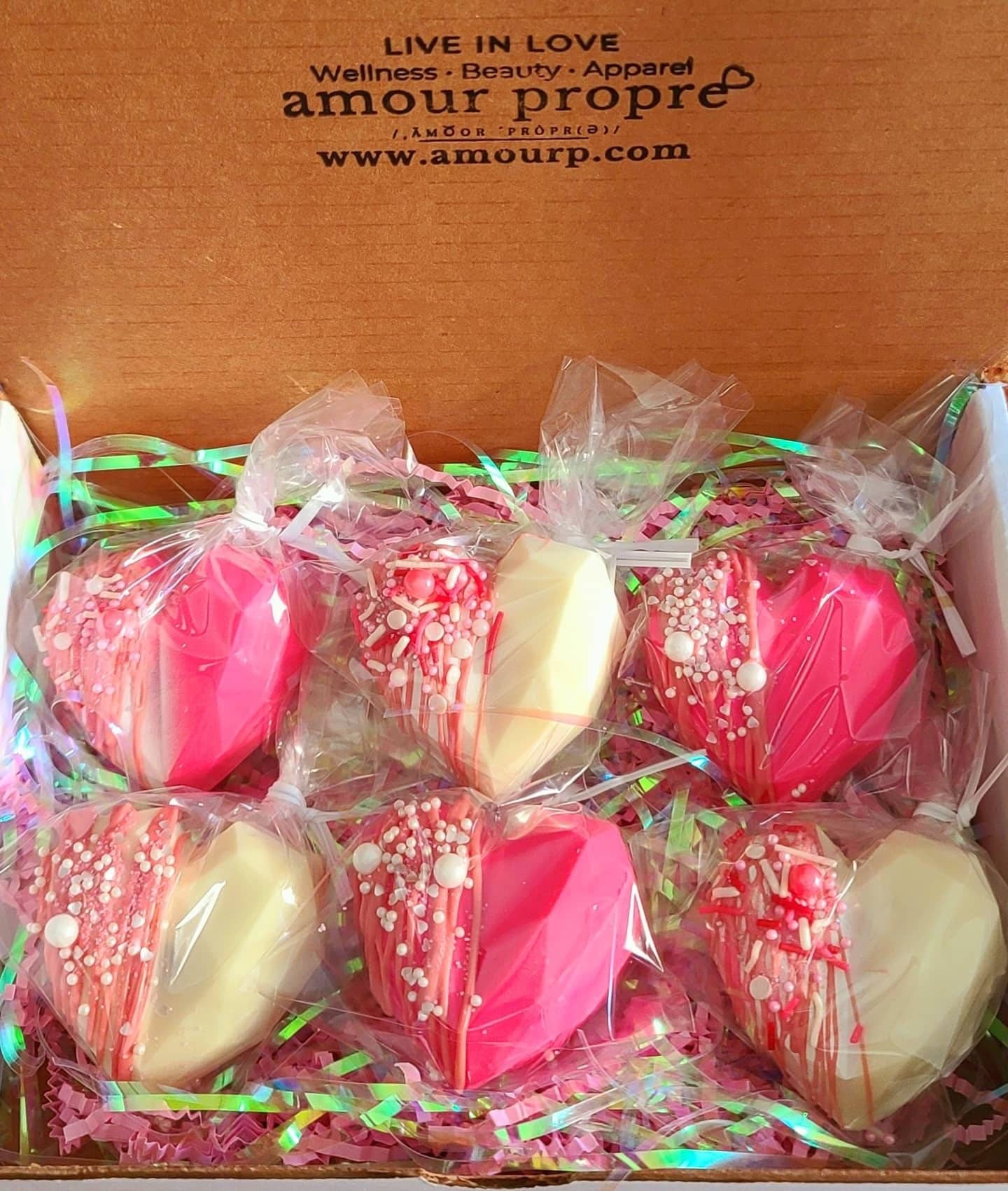 Chocolate Hearts | Solid White or Milk Chocolate | Custom Gift Boxes Available | Candy Grams