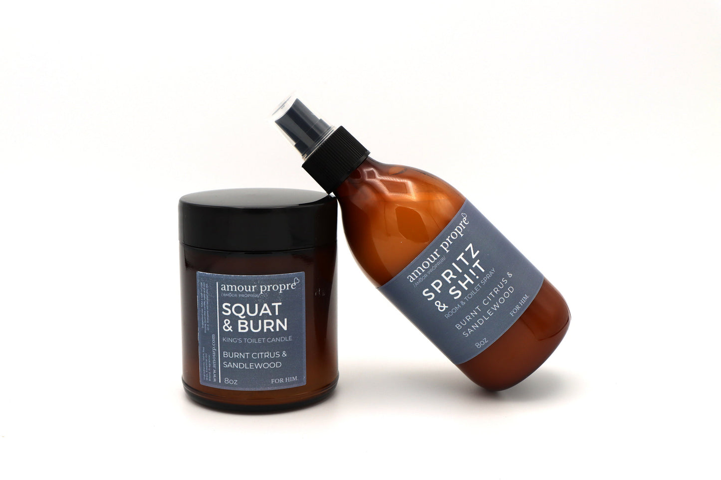 King's Throne Toiletries: Squat and Burn Candle, Spritz & Sh!t Bathroom Spray FOR HIM.