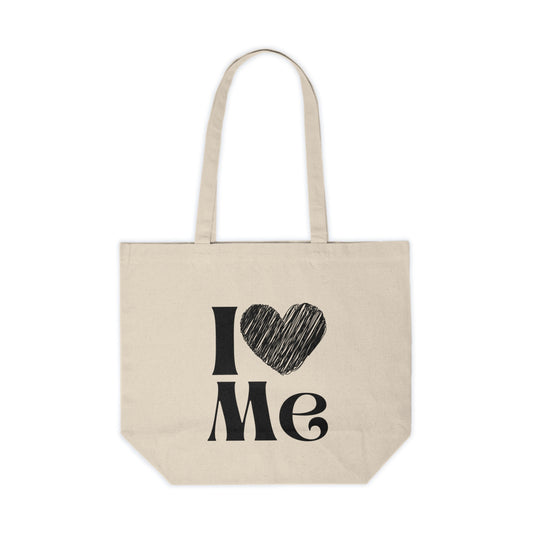 I Love Me Canvas Shopping Tote