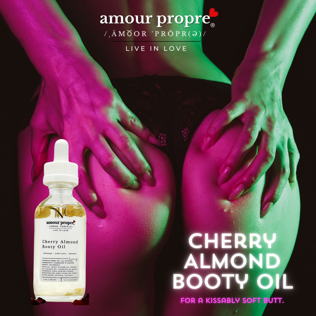 Kissably Soft Booty Oil, Cherry Almond Amour Propre Kissably Soft Booty Oil, Cherry Almond Amour Propre