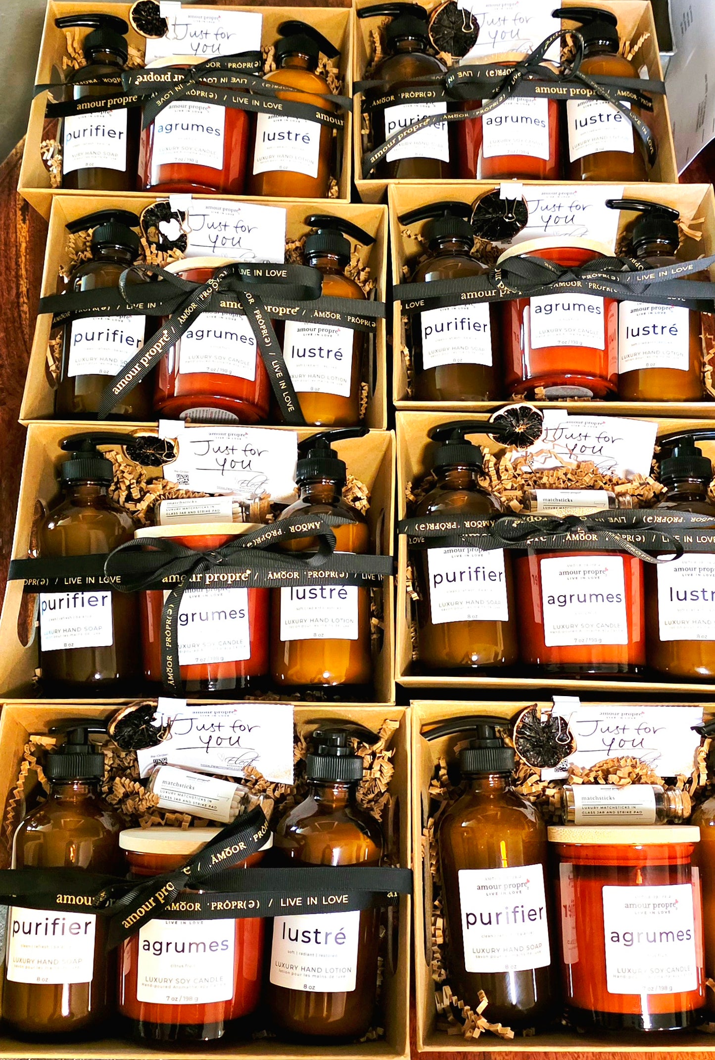 Amour Propre® LUX COLLECTION - Citrus and Rosemary Hand Soap, Hand Lotion, Soy Candle