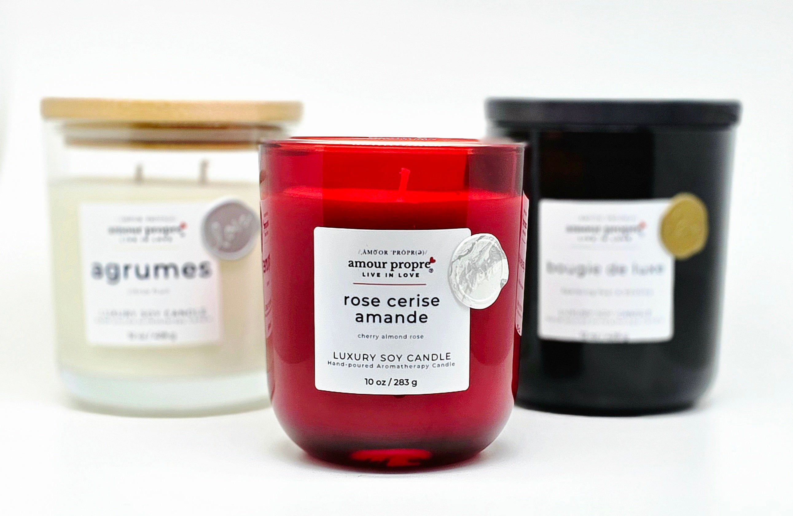 おまとめ専用です♡新作♡レッドルチル、スモーキーシトリン、練りレッドアンバー Cherry Almond Rose Organic Hand-poured Soy Luxury Candle – Amour