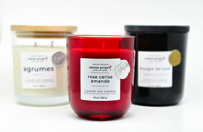 rose cerise amande Cherry Almond Rose Hand-poured Soy Candle | 12oz