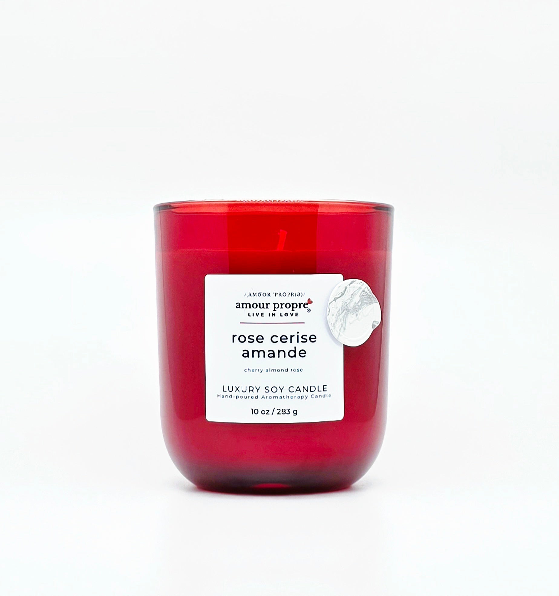Cherry Almond Rose Organic Hand-poured Soy Luxury Candle – Amour