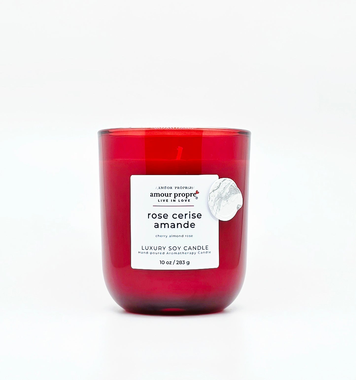 rose cerise amande Cherry Almond Rose Hand-poured Soy Candle | 12oz