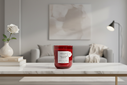 rose cerise amande Cherry Almond Rose Hand-poured Soy Candle | 12oz