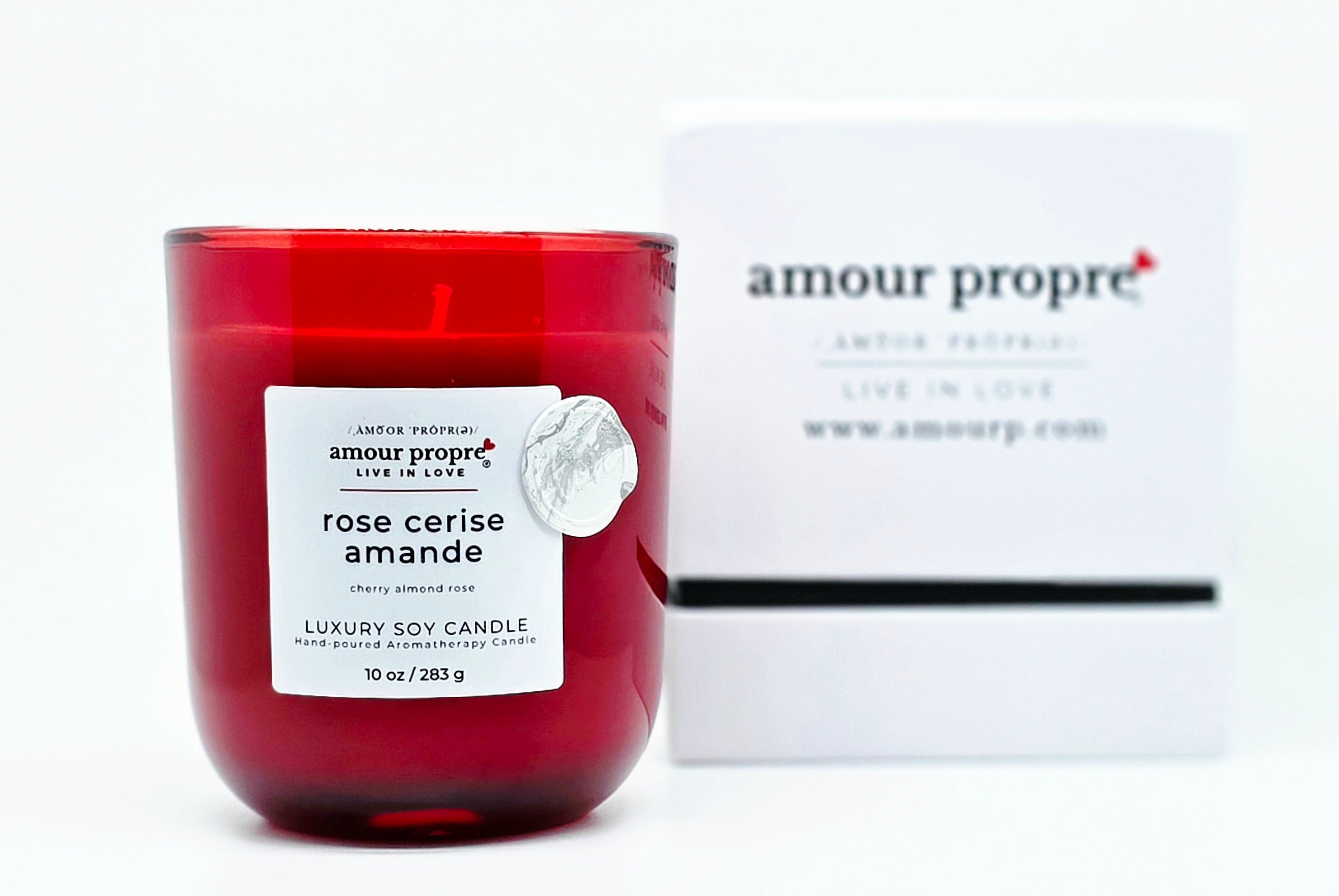 Cherry Almond Rose Organic Hand-poured Soy Luxury Candle – Amour