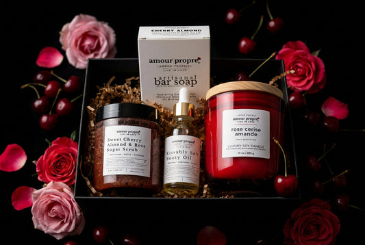 Cherry Almond Rose Spa Gift Box Sets