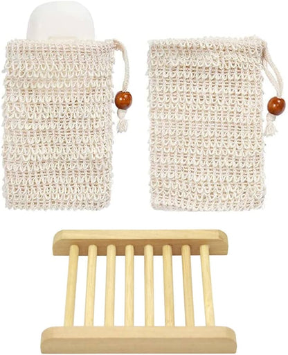 Bamboo Soap Saver | Sisal Mesh Soap Bag