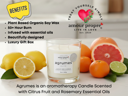 Agrumes Hand-Poured Aromatherapy Luxury Soy Candle