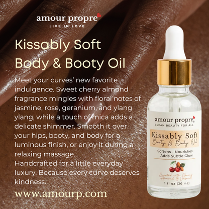 Kissably Soft Booty & Body Oil - Cherry Almond Scented | 1 oz