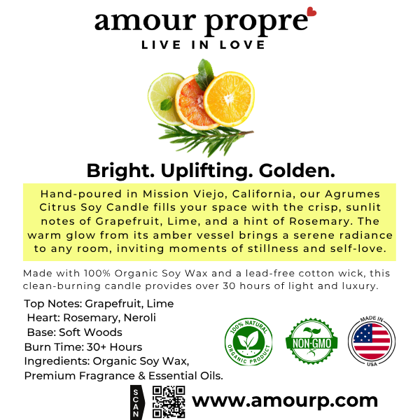 Agrumes Hand-Poured Aromatherapy Luxury Soy Candle