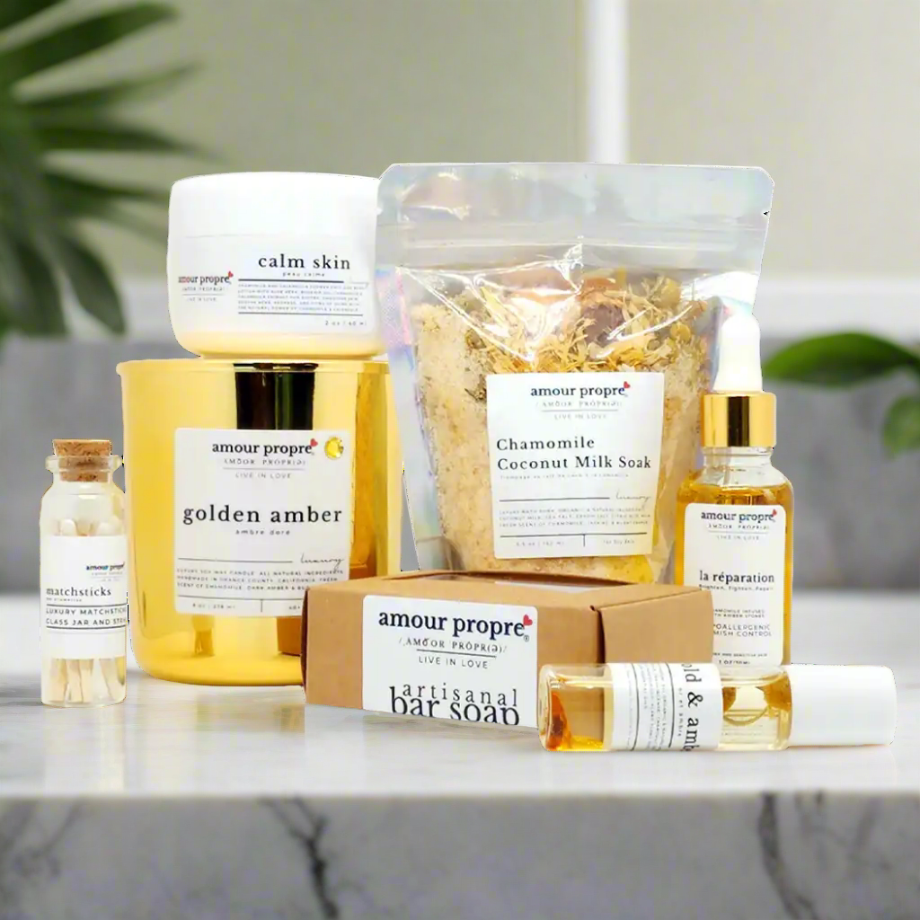 Gold & Amber Calming Chamomile Gift Box