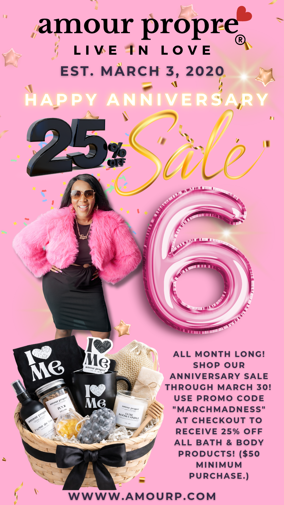 Load video: Amour Propre website hero banner showcasing Sweet Yoni Oil and Yoni Clean feminine wash with founder Tahera Rene Christy – Black-owned clean beauty for all women.