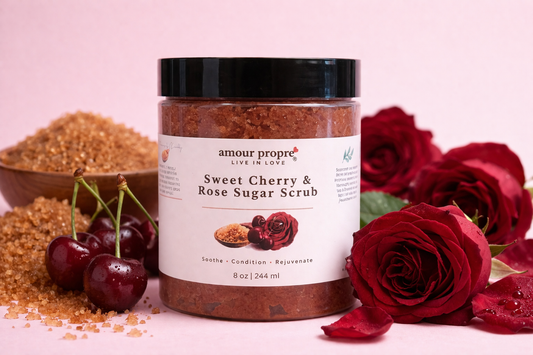 Sweet Cherry Almond & Rose Sugar Scrub - Body Polish and Moisturizer