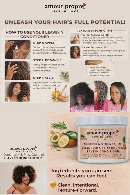 Leave in Conditioner, Detangler, and Frizz Control