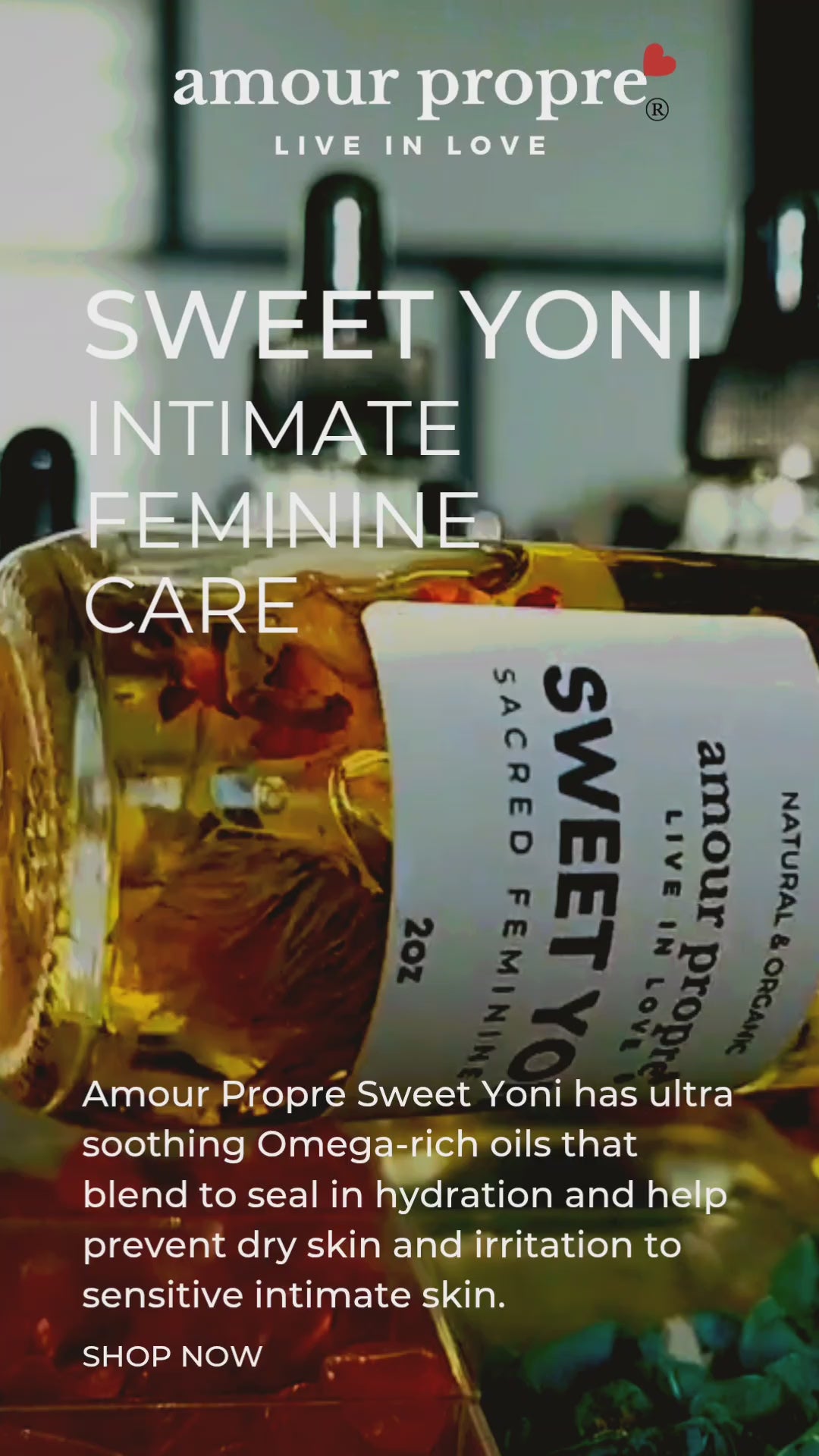 Sweet Yoni Sacred Feminine Oil – Natural Vaginal Lubricant Crystal-Infused Yoni Oil – Amethyst & Quartz for Feminine Wellness Sweet Yoni Feminine Oil – Hydrating & Balancing Intimate Care pH-Balanced Yoni Oil – Nourishing & Moisturizing Vaginal Lubricant