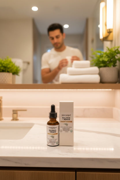 Balance + Renew Face Oil: 
Botanical Facial Oil for Radiant, Healthy-Looking Skin
