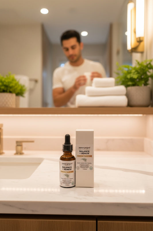 Balance + Renew Face Oil: 
Botanical Facial Oil for Radiant, Healthy-Looking Skin