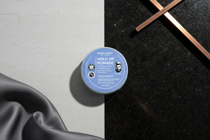 Hold Up Pomade FOR HIM -
Flexible Hold. High Shine. Clean Grooming.
