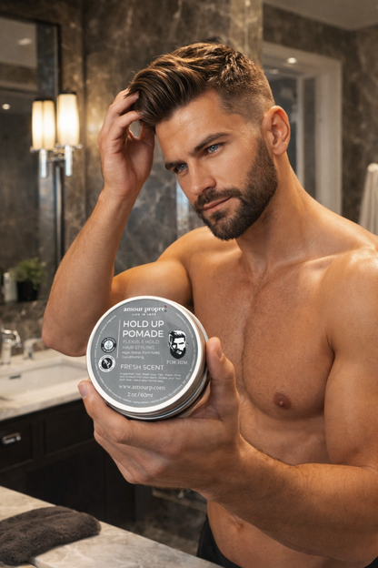 Hold Up Pomade FOR HIM -
Flexible Hold. High Shine. Clean Grooming.