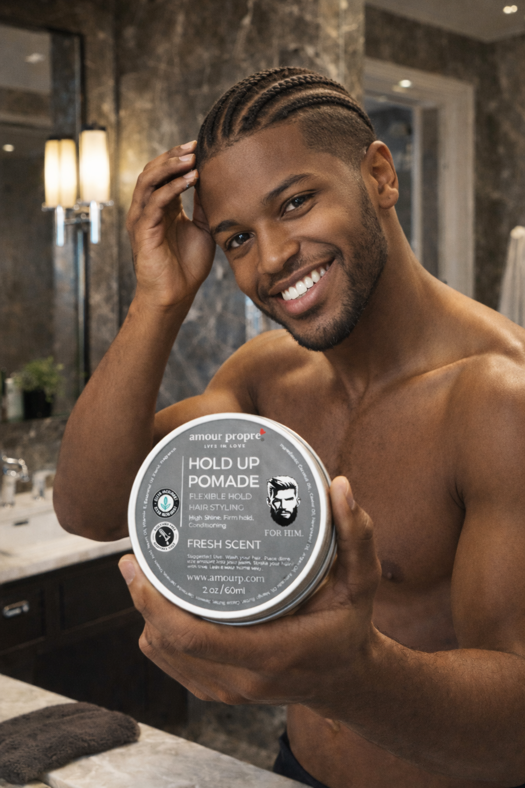 Hold Up Pomade FOR HIM -
Flexible Hold. High Shine. Clean Grooming.