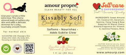 Kissably Soft Booty & Body Oil - Cherry Almond Scented | 1 oz