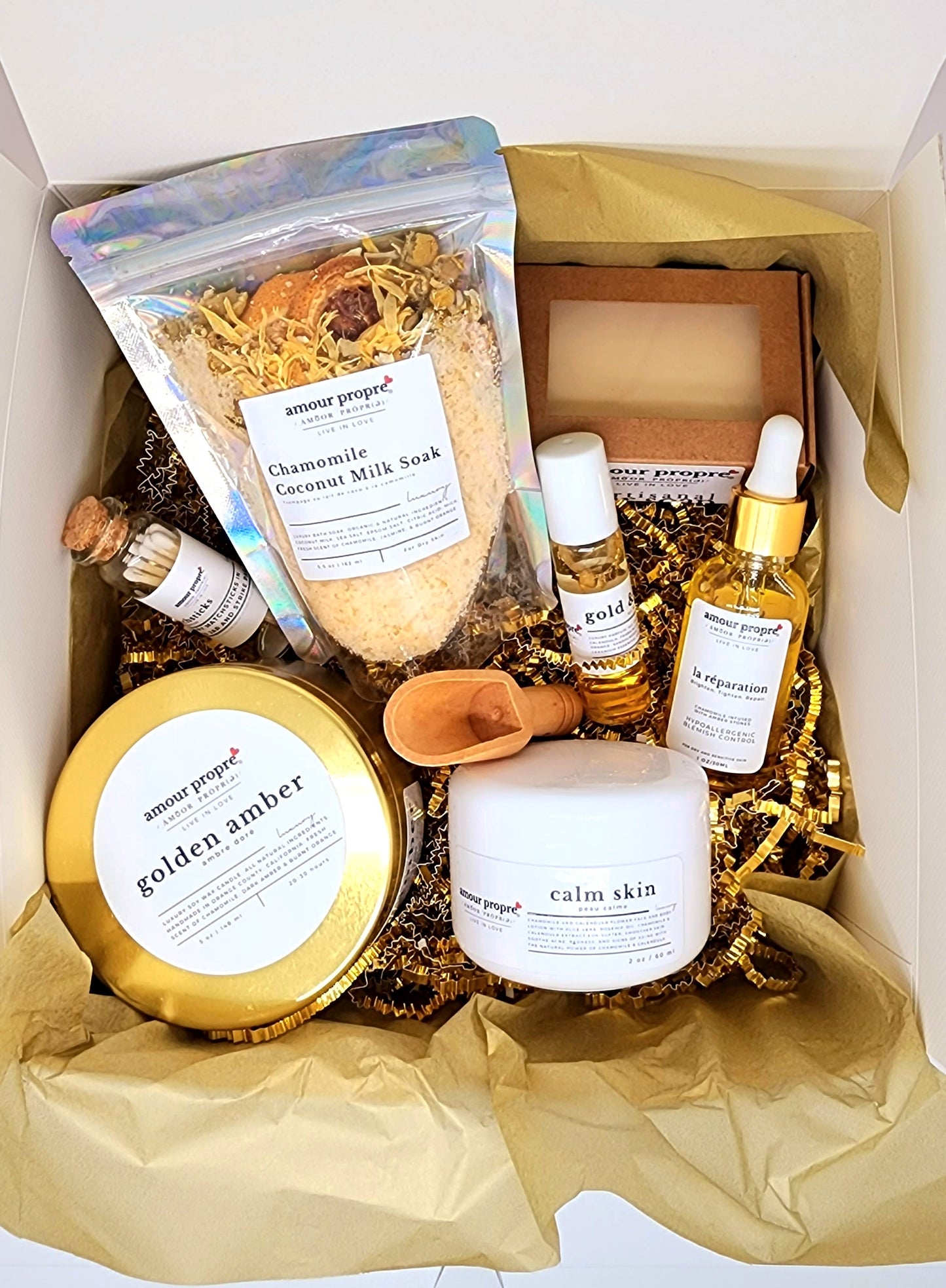 Gold & Amber Calming Chamomile Gift Box