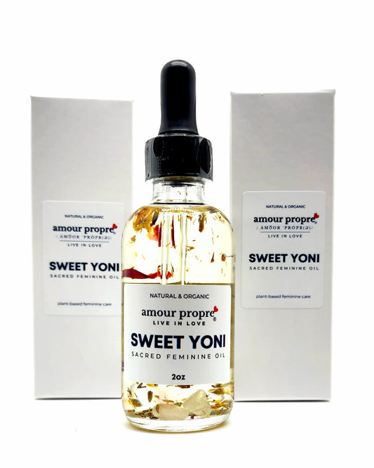Sweet Yoni Sacred Feminine Oil – Natural Vaginal Lubricant Crystal-Infused Yoni Oil – Amethyst & Quartz for Feminine Wellness Sweet Yoni Feminine Oil – Hydrating & Balancing Intimate Care pH-Balanced Yoni Oil – Nourishing & Moisturizing Vaginal Lubricant