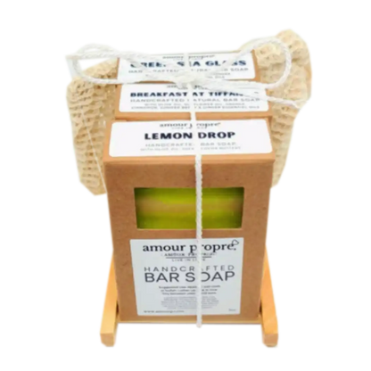 3 Bar Soap Bundle with Bamboo Soap Saver