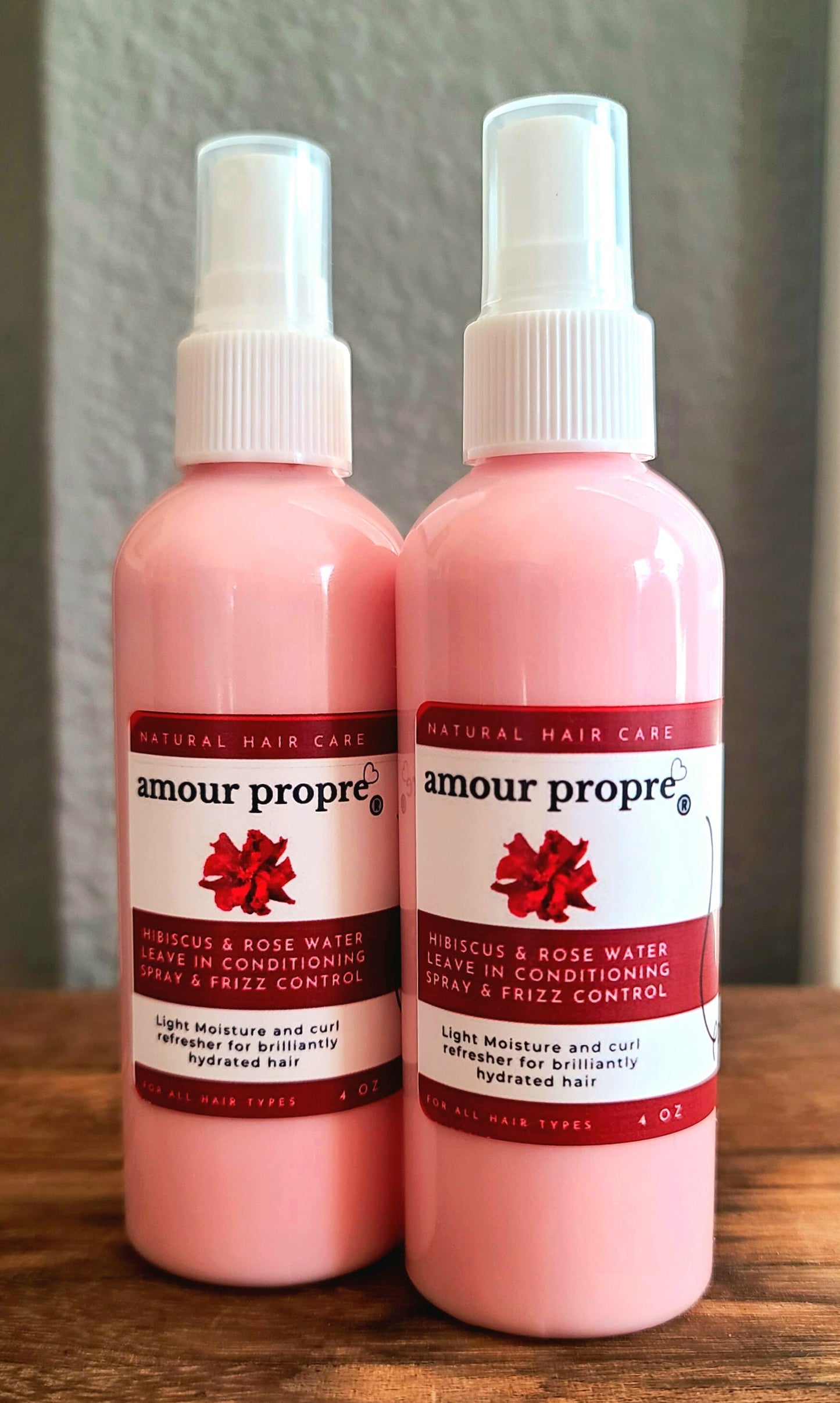 Hibiscus and Rose Water Leave In Conditioning Spray & Frizz Control | Light Weight Moisture for All Hair Types | 8oz