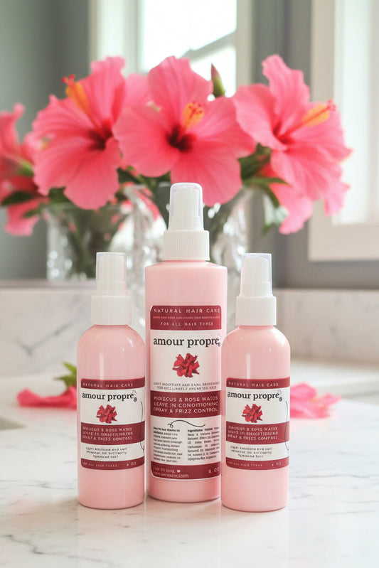 Hibiscus and Rose Water Leave In Conditioning Spray & Frizz Control | Light Weight Moisture for All Hair Types | 8oz